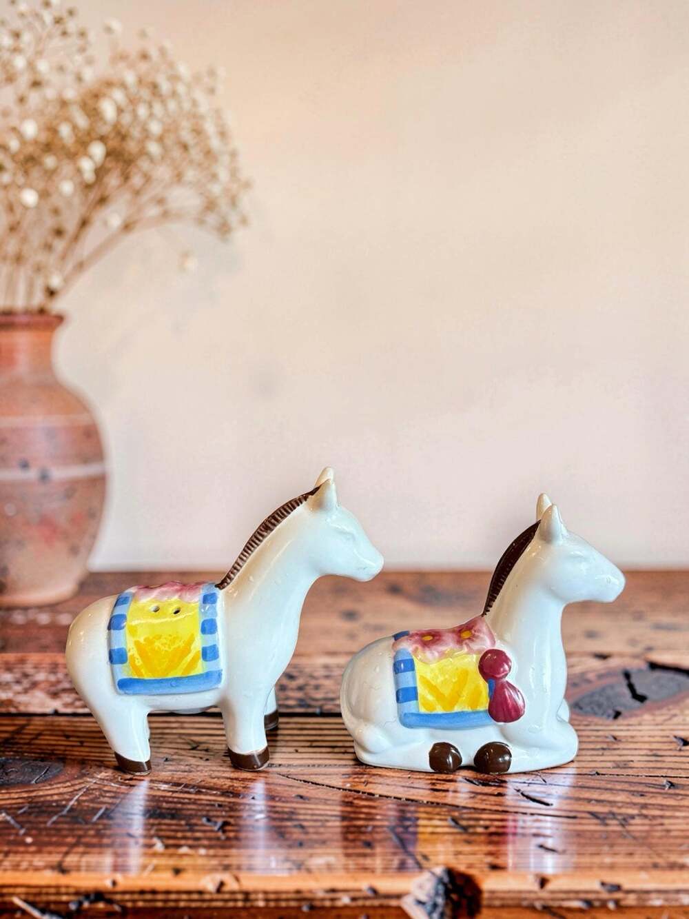 Japanese Donkey Mule Vintage Salt & Pepper Shaker Set Gift for Her